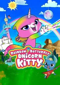 Regenbogen Schmetterling Einhorn Kitty Poster